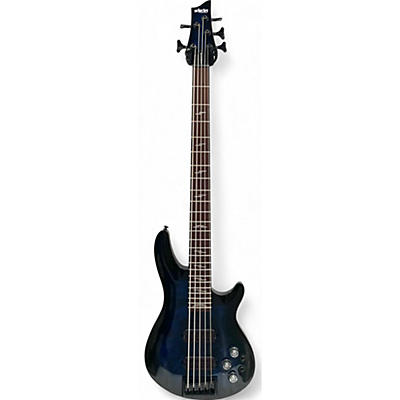 Schecter Guitar Research Used Schecter Guitar Research Omen 5 String Blue Electric Bass Guitar