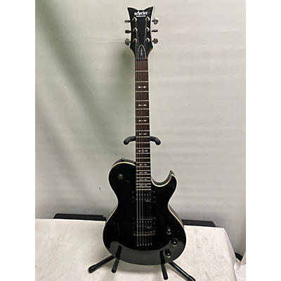 Schecter Guitar Research Used Schecter Guitar Research Omen 6 Black And Gold Solid Body Electric Guitar