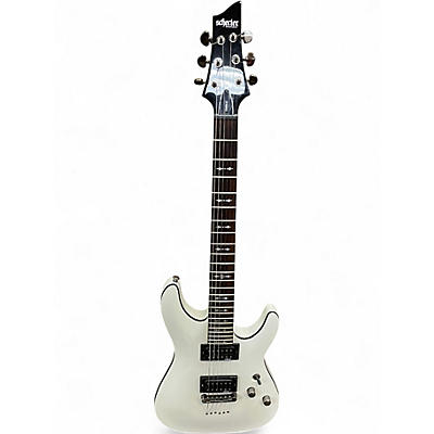 Used Schecter Guitar Research Omen 6 GLOSS WHITE Solid Body Electric Guitar