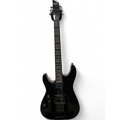Used Schecter Guitar Research Omen 6 Metallic Black Solid Body Electric Guitar