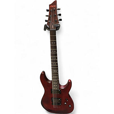 Used Schecter Guitar Research Omen 6 Trans Red Solid Body Electric Guitar