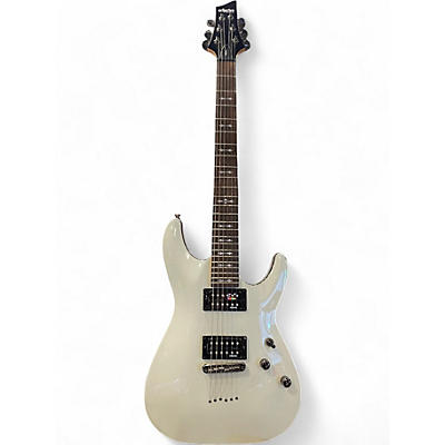 Used Schecter Guitar Research Omen 6 Vintage White Solid Body Electric Guitar