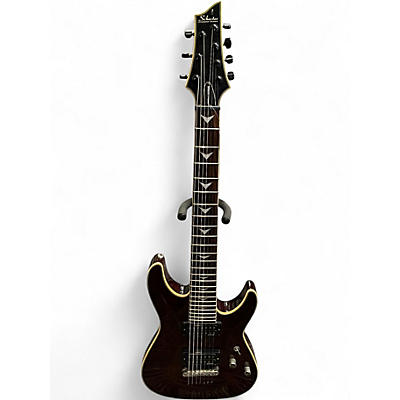 Used Schecter Guitar Research Omen 7 Burgundy Solid Body Electric Guitar