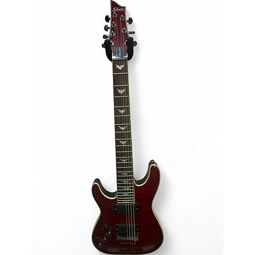 Schecter Guitar Research Used Schecter Guitar Research Omen 7 Left Handed Red Solid Body Electric Guitar Red