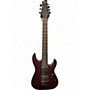 Used Schecter Guitar Research Omen 7 Satin Red Solid Body Electric Guitar Satin Red