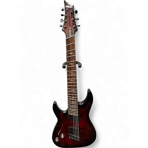 Used Schecter Guitar Research Omen 8 LH Black Cherry Burst Solid Body Electric Guitar Black Cherry Burst