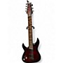 Used Schecter Guitar Research Omen 8 LH Black Cherry Burst Solid Body Electric Guitar Black Cherry Burst
