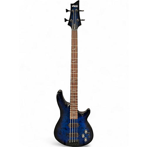 Used Schecter Guitar Research Omen Elite 4 Blue Electric Bass Guitar Blue