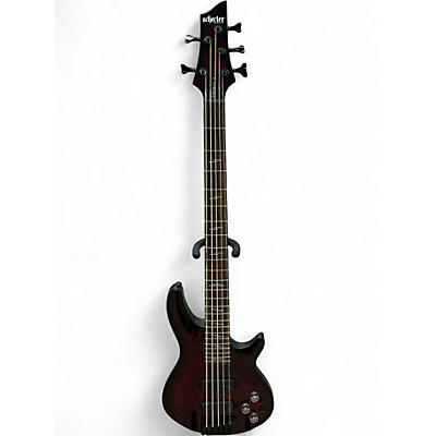 Used Schecter Guitar Research Omen Elite 5 Dark Cherry Electric Bass Guitar