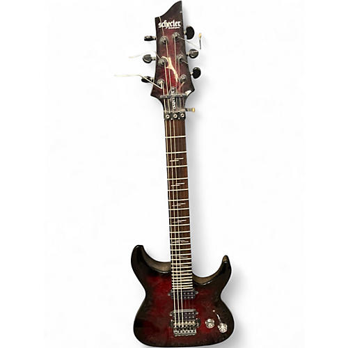 Used Schecter Guitar Research Omen Elite 6 Crimson Red Burst Solid Body Electric Guitar Crimson Red Burst