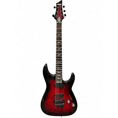 Used Schecter Guitar Research Omen Elite 6 FR Crimson Red Burst Solid Body Electric Guitar
