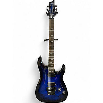 Used Schecter Guitar Research Omen Elite-6 FR See-Thru Blue Burst Solid Body Electric Guitar