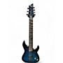 Used Schecter Guitar Research Omen Elite 7 Blue Burst Solid Body Electric Guitar Blue Burst