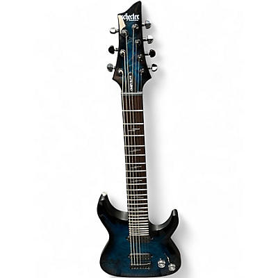 Used Schecter Guitar Research Omen Elite 7 Blue Burst Solid Body Electric Guitar