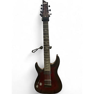 Schecter Guitar Research Used Schecter Guitar Research Omen Elite 7 Left-Handed Black Cherry Solid Body Electric Guitar