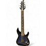 Used Schecter Guitar Research Omen Elite-7 See-Thru Blue Burst Solid Body Electric Guitar See-Thru Blue Burst