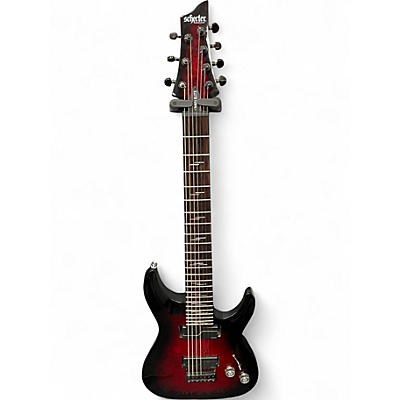 Used Schecter Guitar Research Omen Elite 7 String Red Solid Body Electric Guitar