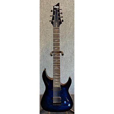 Schecter Guitar Research Used Schecter Guitar Research Omen Elite 7str See-Thru Blue Burst Solid Body Electric Guitar