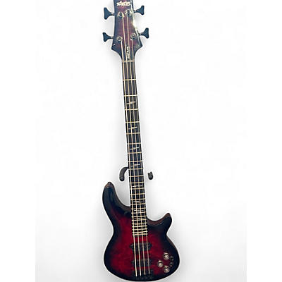 Used Schecter Guitar Research Omen Elite Black Cherry Electric Bass Guitar