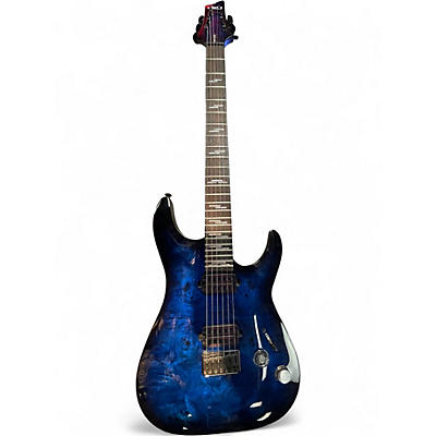 Used Schecter Guitar Research Omen Elite Blue Burst Solid Body Electric Guitar