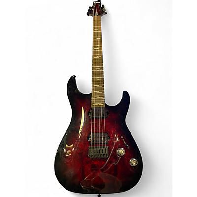 Used Schecter Guitar Research Omen Elite Red to Black Fade Solid Body Electric Guitar