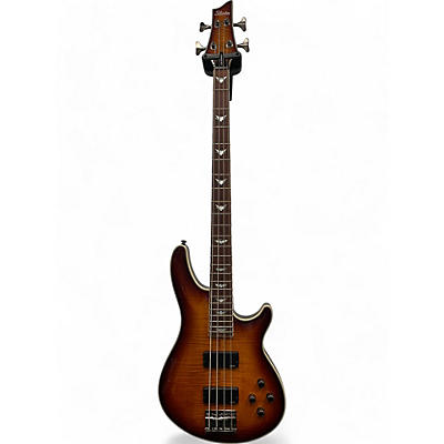 Used Schecter Guitar Research Omen Extreme 4 String 3 Color Sunburst Electric Bass Guitar