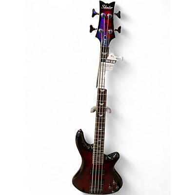 Used Schecter Guitar Research Omen Extreme 4 String Crimson Red Burst Electric Bass Guitar