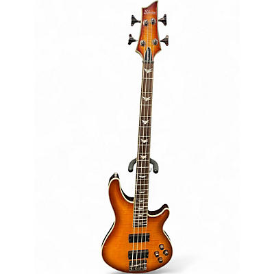 Used Schecter Guitar Research Omen Extreme 4 String Honey Burst Electric Bass Guitar