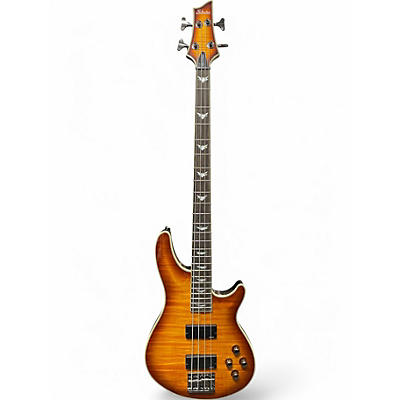 Used Schecter Guitar Research Omen Extreme 4 String Sunburst Electric Bass Guitar