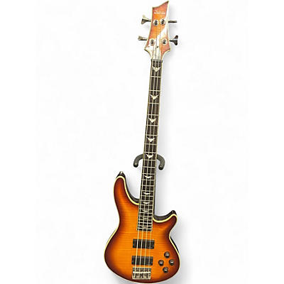 Used Schecter Guitar Research Omen Extreme 4 String Sunburst Electric Bass Guitar