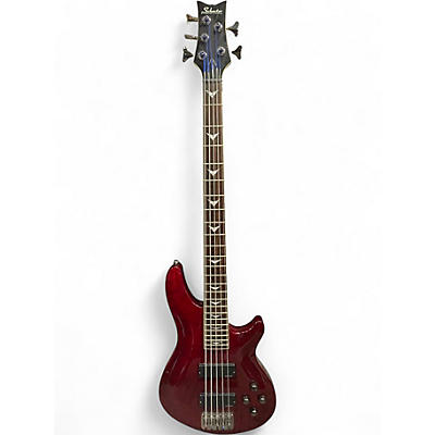Used Schecter Guitar Research Omen Extreme 5 String Ruby Electric Bass Guitar