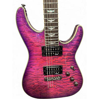 Used Schecter Guitar Research Omen Extreme 6 Atomic Pink Solid Body Electric Guitar