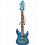 Used Schecter Guitar Research Omen Extreme 6 Blue Burst Solid Body Electric Guitar Blue Burst