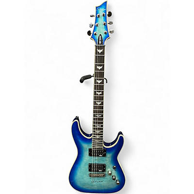 Used Schecter Guitar Research Omen Extreme 6 Blue Burst Solid Body Electric Guitar