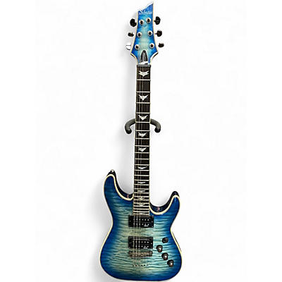 Used Schecter Guitar Research Omen Extreme 6 Blue Burst Solid Body Electric Guitar