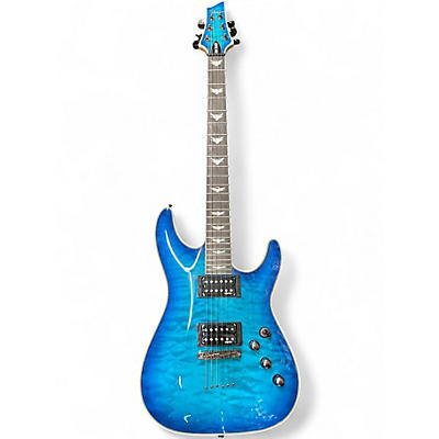 Used Schecter Guitar Research Omen Extreme 6 Blue Burst Solid Body Electric Guitar