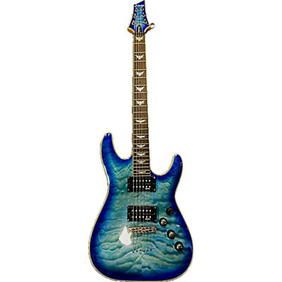 Schecter Guitar Research Used Schecter Guitar Research Omen Extreme 6 Blue Solid Body Electric Guitar