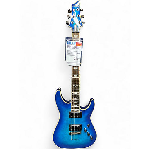 Used Schecter Guitar Research Omen Extreme 6 Blue Solid Body Electric Guitar Blue