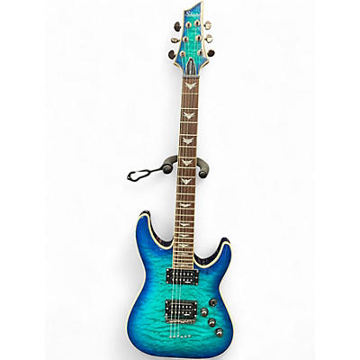 Used Schecter Guitar Research Omen Extreme 6 Blue Solid Body Electric Guitar