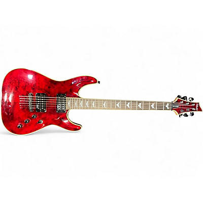 Used Schecter Guitar Research Omen Extreme 6 Candy Red Burst Solid Body Electric Guitar