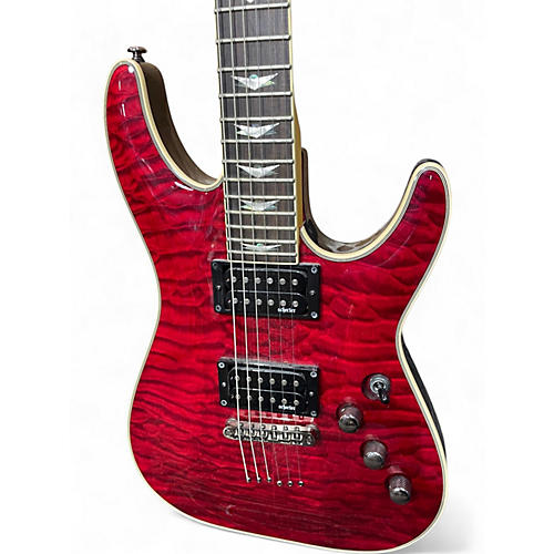 Used Schecter Guitar Research Omen Extreme 6 Chrome Red Solid Body Electric Guitar Chrome Red