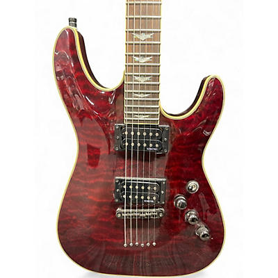 Used Schecter Guitar Research Omen Extreme 6 Crimson Red Trans Solid Body Electric Guitar
