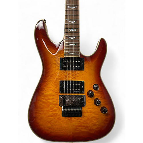 Used Schecter Guitar Research Omen Extreme-6 FR Amber Sunburst Solid Body Electric Guitar Amber Sunburst