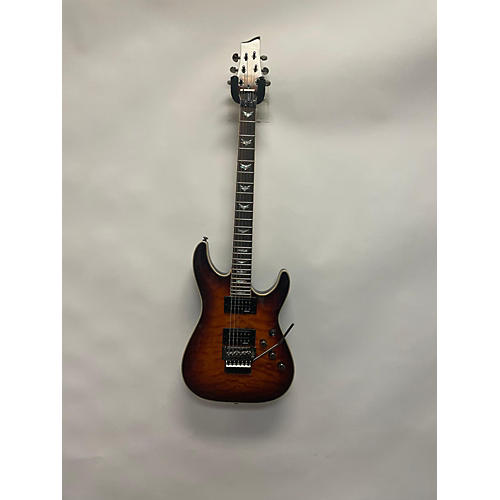 Schecter Guitar Research Used Schecter Guitar Research Omen Extreme 6 Floyd Rose Tiger Flame Solid Body Electric Guitar tiger flame