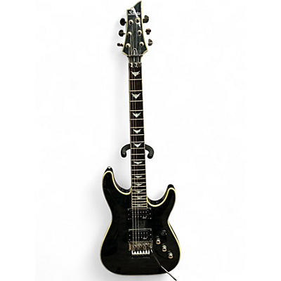 Used Schecter Guitar Research Omen Extreme 6 Floyd Rose Trans Black Solid Body Electric Guitar