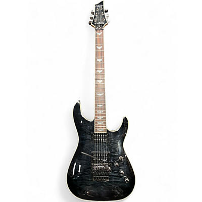 Used Schecter Guitar Research Omen Extreme 6 Floyd Rose Translucent Black Solid Body Electric Guitar