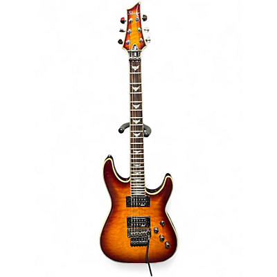 Used Schecter Guitar Research Omen Extreme 6 Floyd Rose Vintage Sunburst Solid Body Electric Guitar