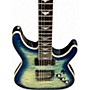 Used Schecter Guitar Research Omen Extreme 6 GREEN BLUE BURST Solid Body Electric Guitar GREEN BLUE BURST