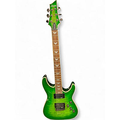 Used Schecter Guitar Research Omen Extreme 6 GREEN BURST Solid Body Electric Guitar