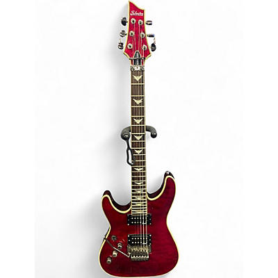 Used Schecter Guitar Research Omen Extreme 6 Left Handed Fiesta Red Electric Guitar